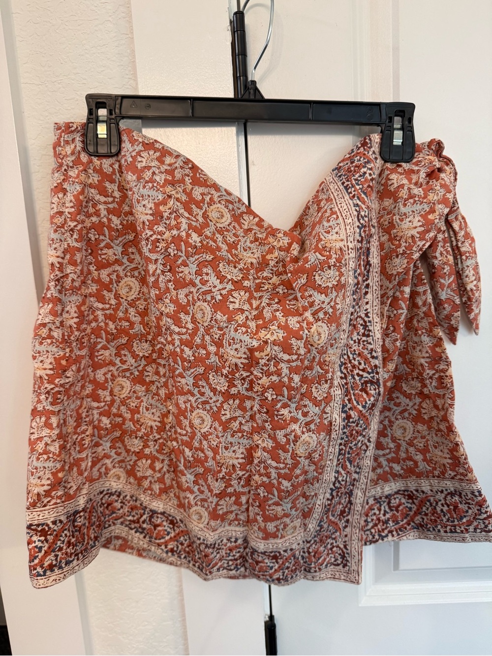 Universal Thread Rust Floral Tie-Side Mini Skirt
